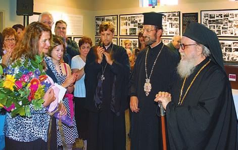 baked in the village style "fourno" near the camp's Kalamata Lodge. (Metropolitan Gerasimos is reported to have ordered one topped with "the works").