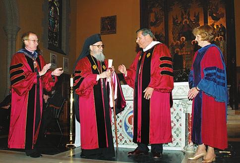 The degree ceremony took place in conjunction with the fourth annual Orthodoxy in America Lecture Series established by Fordham in 2004 when Archbishop Demetrios was invited to give the inaugural