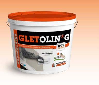 Način rada: GLETOLIN G je pripremljen za ugradnju. Zidne površine moraju biti nosivo sposobne, očišćene od prašine, masti i drugih nečistoća.