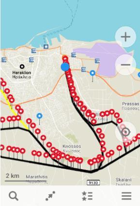 ME κατά την πλοήγηση (εικόνα από το Mapswithme/Maps.ME version 6.5.