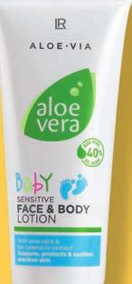 Μόνο τα ιδιαίτερα ήπια συστατικά, όπως η Aloe Vera και το καταπραϋντικό εκχύλισμα καλέντουλας, απορροφώνται από την