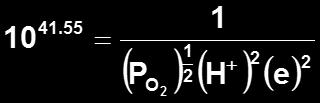 H 2 O(l); log K = 41.