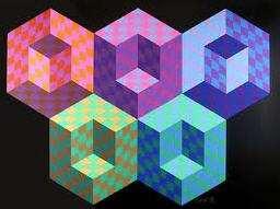 Αρκετοί ζωγράφοι, όπως ο Vasarely έπαιξαν με το τρισορθογώνιο σύστημα αξόνων και τα χρώματα. Σχεδίασαν έργα βάζοντας μας σε αμφιβολίες.