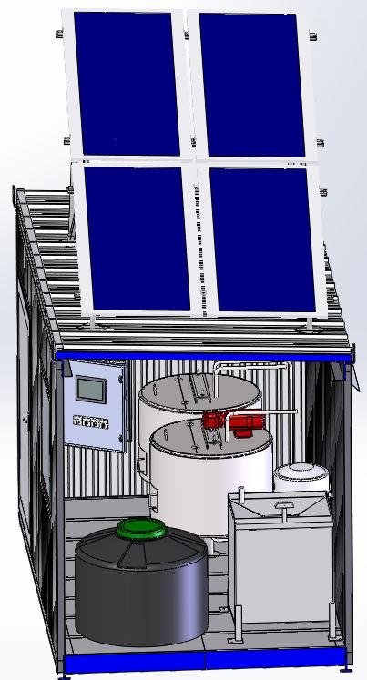În cadrul tehnologiei pentru obținerea biogazului din biomasa algală se propune utilizarea stației pilot de obținere a biogazului realizată de INMA București. Fig. 9.