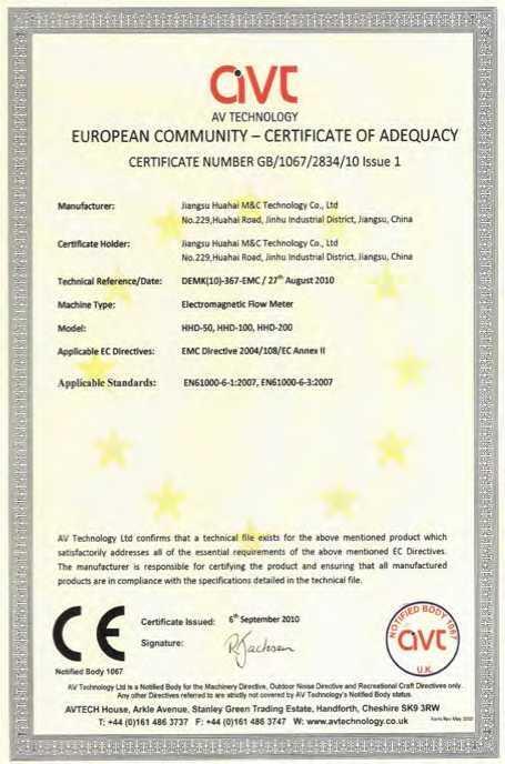Debitmetru electromagnetic CERTIFICATE Beijing /hongdalluayuan ( ertifieation Cenler Hereby certifies that the organization JiangMi lliuh.d M \ ( lechnnlog) ( oj.td.