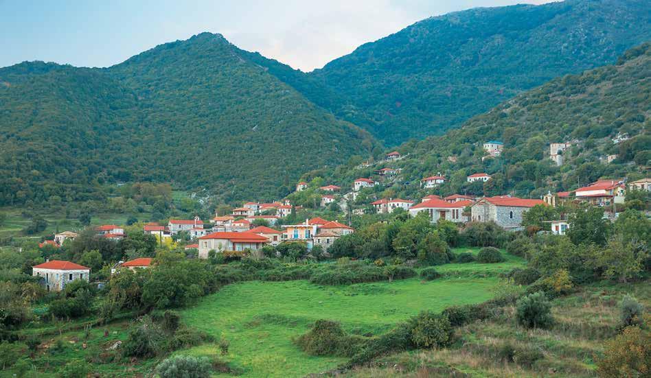 Η μικρή παράκαμψη καταλήγει στη Ροδιά (άλλοτε γνωστή ως Λεντεκάδα), έναν εξίσου καταπράσινο οικισμό, με μόλις 58 μόνιμους κατοίκους και ιστορική διαδρομή που χάνεται περίπου στα τέλη του 17ου αιώνα