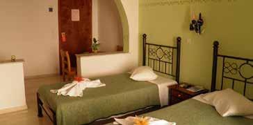 Tύπος Δωματίου 01/6-30/06 & 01/09-30/09 01/07-08/09 Δίκλινο 49 65 Μονόκλινο 45 59 3ος ενήλικας 20 20 1ο παιδί σε δίκλινο γονέων έως 12ετών