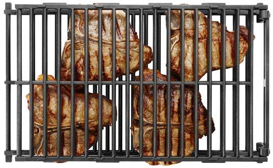 Η ειδική κατασκευή εξασφαλίζει άριστο ψήσιμο και από τις δύο πλευρές χάρη και στα σωληνάκια μεγάλου πάχους που επιτυγχάνουν έντονες ρίγες ψησίματος.
