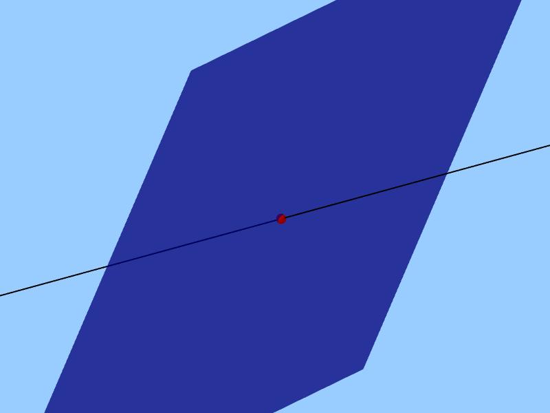 determinarian unha recta Recta contida no plano Recta paralela ao plano Recta e plano secantes O ponto interseción, no caso de seren secantes, calcula-se