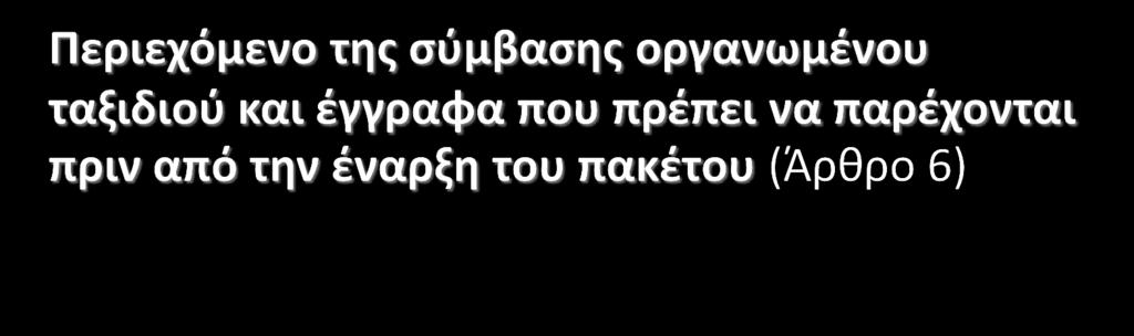 Οι συμβάσεις οργανωμένων ταξιδιών συντάσσονται σε απλή και κατανοητή γλώσσα και, εάν έχουν συνταχθεί εγγράφως, πρέπει να είναι ευανάγνωστες.