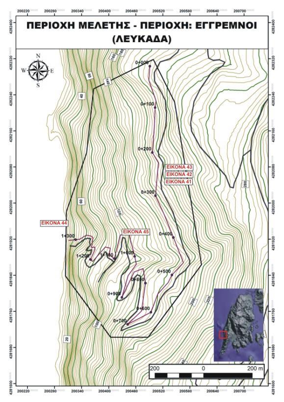 με βάση την εκτίμηση του βαθμού GSI (Geological Strength Index), το βαθμό αποσάθρωσης και τον δείκτη IRS (Intact Rock Strength) ενώ όσον αφορά τους εδαφικούς σχηματισμούς, η διαφοροποίηση