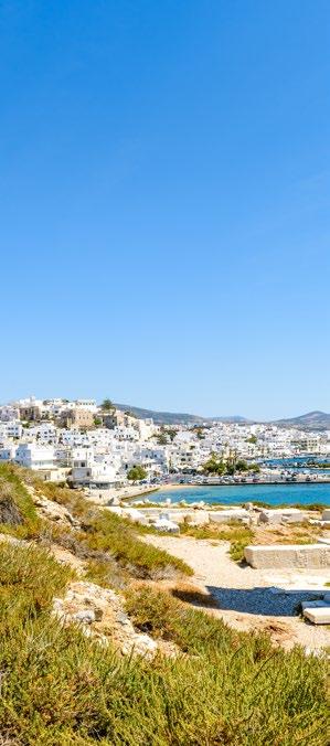 46 ΑΓIOΣ ΓΕΩΡΓΙΟΣ, ΝΑΞΟΣ Ναχοs Holidays Χτισμένο σε αυθεντικό Κυκλαδίτικο ύφος, με χρώματα που αναδεικνύουν το φως και εμπνέουν ηρεμία, το ξενοδοχείο Naxos Holidays προσφέρει άνετη