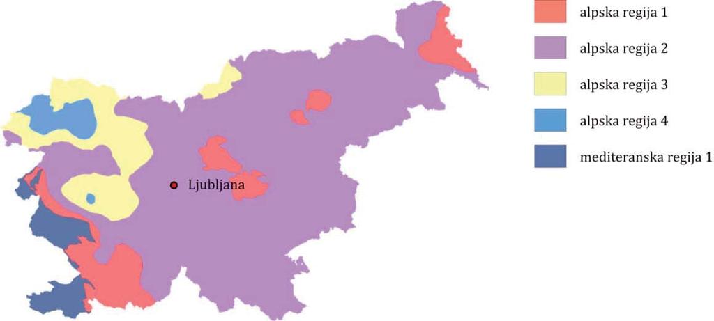 Slika 17: Karta regij za določitev karakteristične obtežbe snega na ravnih tleh področje Slovenije Objekt se nahaja na nadmorski višini 300 m, za katero znaša izvrednotena karakteristična obtežba