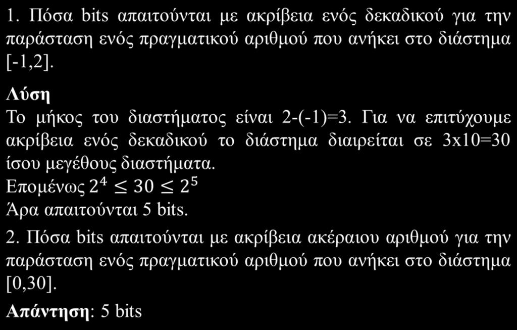 Παραδείγματα κωδικοποίησης δεκαδικού