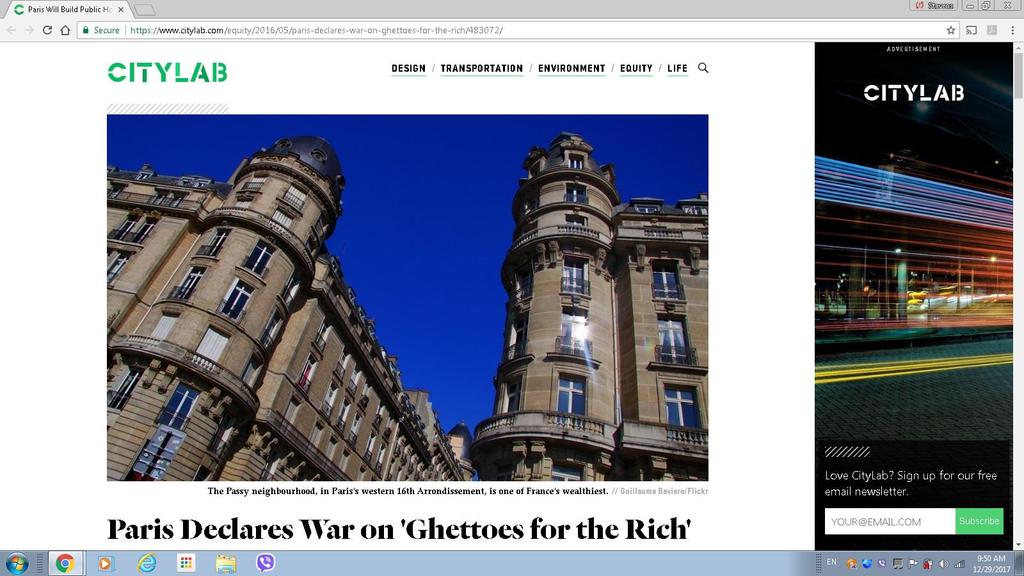 Παρίσι Το Παρίσι θέτει την γκετοποίηση σε μια διαφορετική βάση: Προσπαθεί να απογκετοποιήσει τις πλούσιες