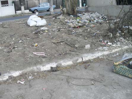 la limitele terenului exista depuneri de deseuri menajere, iar pe amplasament resturi de deseuri inerte provenite din demolari; nivelul apei subterane a fost intalnit in forajele executate in