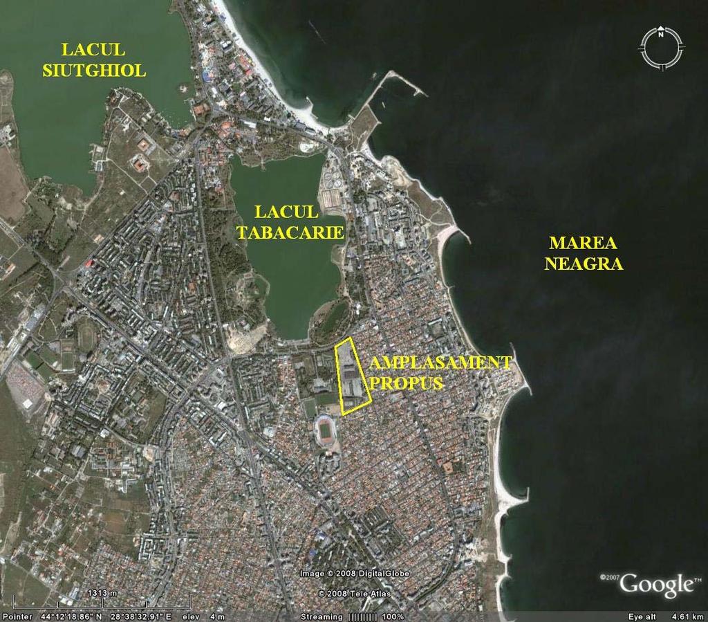 DATE GENERALE PRIVIND PROIECTUL ANALIZAT Perimetrul studiat se afla pe teritoriul intravilan al municipiului Constanta, in zona de Nord, in proximitatea lacului Tabacariei.