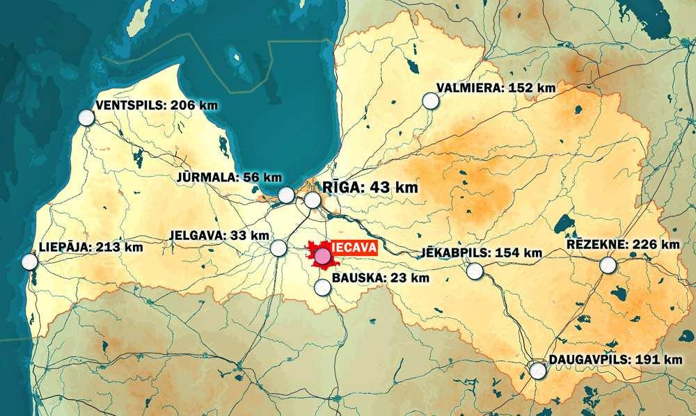 3. Novada fizioģeogrāfiskais raksturojums 3.1. Ģeogrāfiskā atrašanās vieta un teritorija Novietojums un platība Iecavas novads atrodas Latvijas centrālajā daļā (sk. attēlu Nr.2.