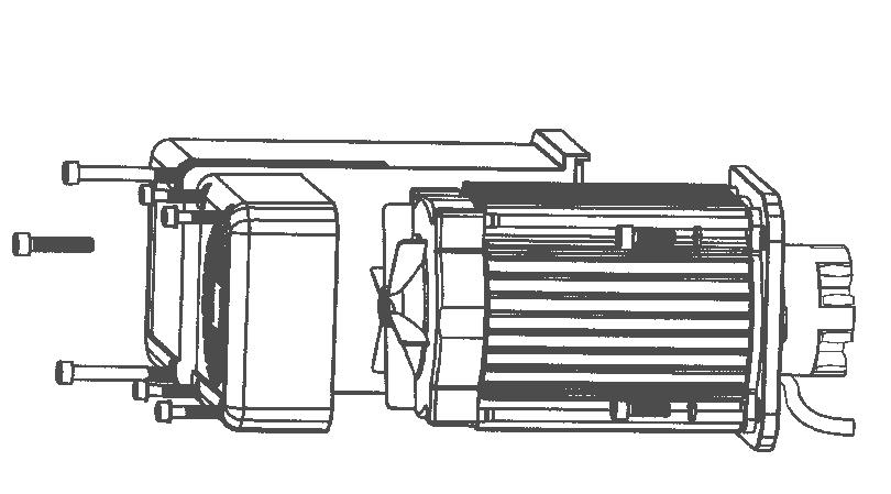 7.6 Celšanas motora demontāža un montāža Celšanas motors (1) ir neatkarīga konstrukcijas grupa. Dzesēšanas ventilators ir uzmontēts uz vārpstas B pusē zem ventilatora vāka.