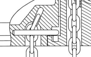 2.4 Kravas ķēdes konfigurācijas ilustrācija Izmantojiet tikai ražotāja oriģinālās detaļas, jo tās atbilst nepieciešamajiem augstās slodzes un darbmūža standartiem.