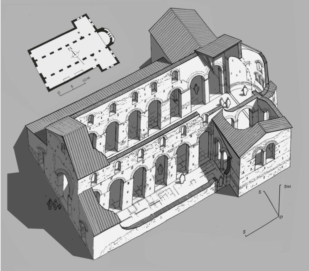 Fig.31. Bazilika e madhe e Butrintit. Rikonstruksion, (A.Meksi) Bazilika e madhe e Butrintit, një bazilikë e mesit të shek.