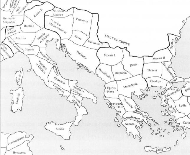 1.2 Topografia e Epirus Nova në hartat historike antike vendosur brenda kufijve gjeografikë bashkëkohorë të Shipërisë.