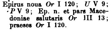 Në këtë mbishkrim shënohet edhe emri i parë i njohur i strategut qeveritar, udhëheqës i eparkisë së Epirit të Ri, në gjuhën latine: F.Hyginus praeses provinciae epiri novae 27. Në shek.