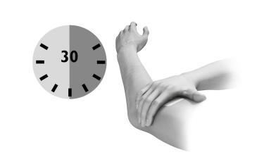 10. Apăsaţi ferm plasturele cu palma Menţineţi-l apăsat aproximativ 30 de secunde.
