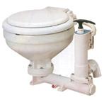 TOALETI MANUALNI WC WC original od finog bijelog porculana sa pumpom od plastike. Vrlo čvrst, nizak i moderan, može se montirati ispod ili iznad nivoa vode.