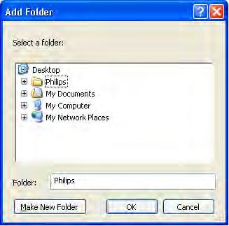 Στο παράθυρο Add Folder (Προσθήκη φακέλου) επιλέξτε ένα φάκελο με μουσική, φωτογραφίες ή βίντεο για κοινή χρήση με άλλες συσκευές