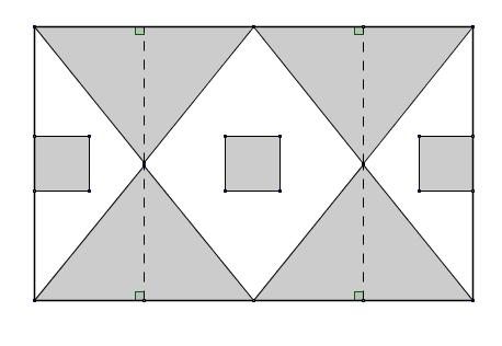 200 cm και το πλάτος του 100cm. Τα τετράγωνα έχουν μήκος ίσο με το 1 5 του πλάτους του ορθογωνίου. α) Να βρείτε το εμβαδόν του χαλιού που έχει χρώμα άσπρο.