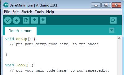Arduino IDE Η οµή αποτελείται από δύο συναρτήσεις µε σταθερά ονόµατα, τις setup() και loop() Η συνάρτηση setup()