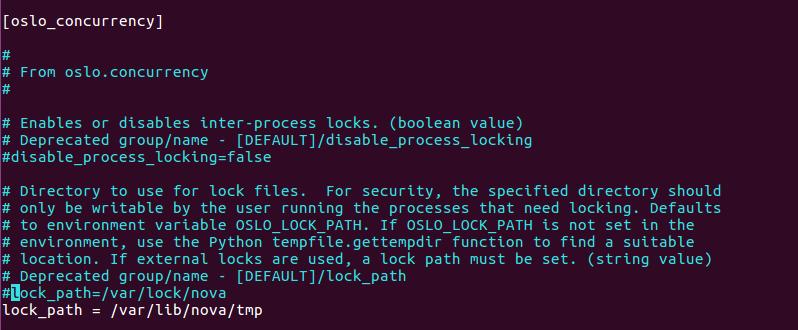 lock_path = /var/lib/nova/tmp Διαγραφή