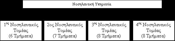 Ννζειεπηηθή Τπεξεζία Ζ Ννζειεπηηθή Τπεξεζία ρσξίδεηαη ζε 4 ηνκείο: Γνκή Ννζειεπηηθήο