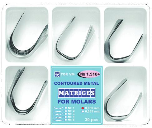 512 (0,050mm) iv) Με Springclip Metal Contoured Matrices for Molars One