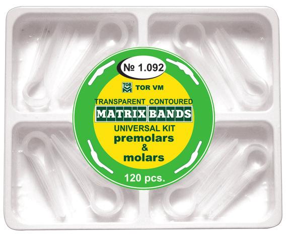 : 1.491(1) 4,50 Self-Adhesive Contoured Matrices for Premolars Bilateral Κωδ.: 1.490(2) 4,50 Self-Adhesive Contoured Matrices for Molars Bilateral Κωδ.