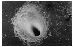 A detail from the sample shown in the left figure (Nd:YAG laser, λ=1064 nm,