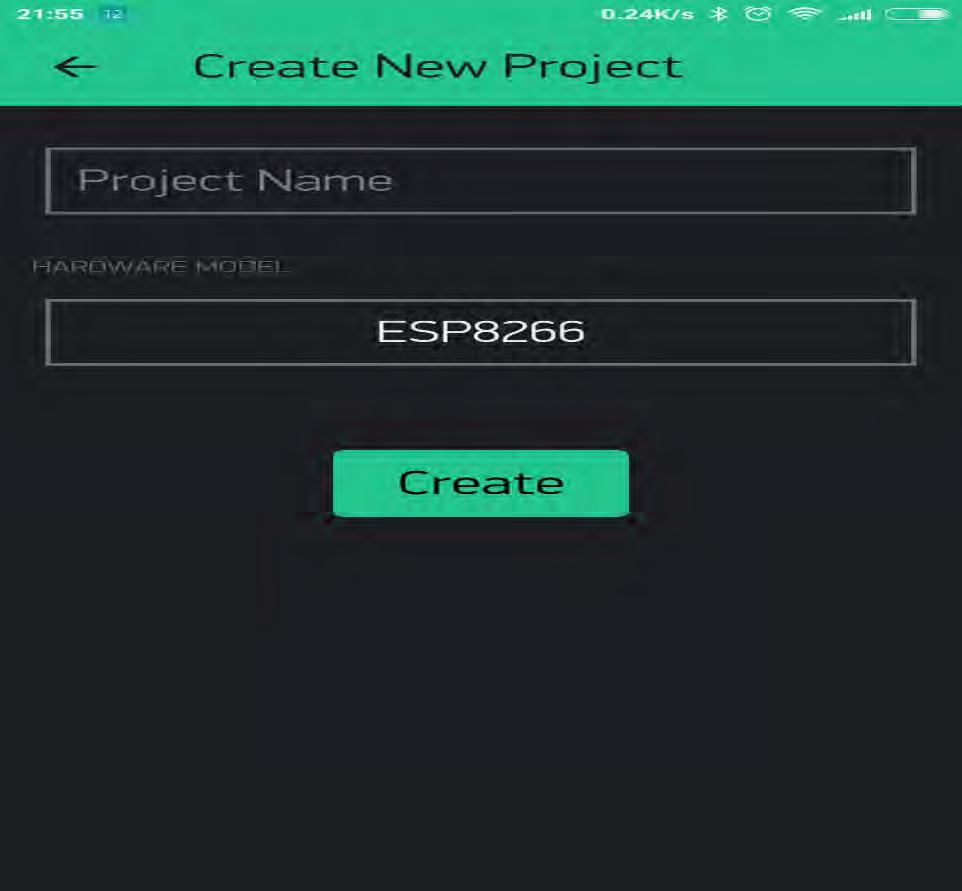 Raspberry Pi 30. Εικόνα 5.56:Ονομασία του έργου στο Blynk App 3.