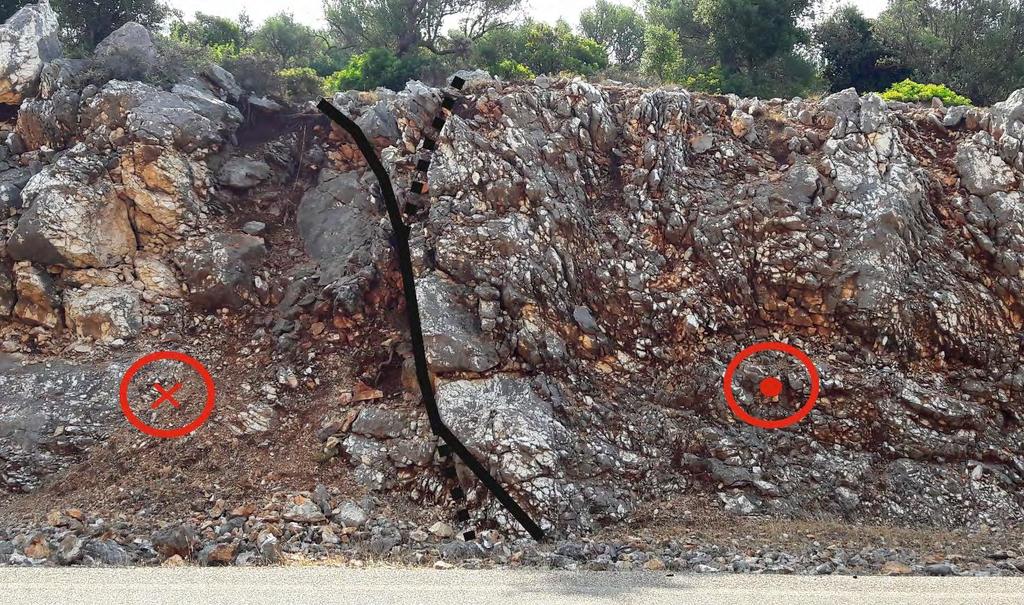 6: Σύστημα ρηγμάτων ΔΒΔ-ΑΝΑ διεύθυνσης στην τομή Ε.