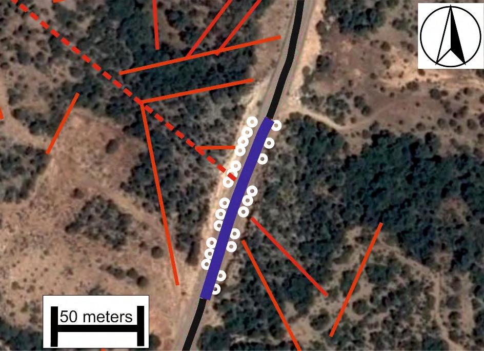(δεξιά). Η στατιστική ανάλυση του προσανατολισμού των διακλάσεων έδειξε την ύπαρξη δύο κύριων συστημάτων. Το πρώτο σύστημα ορίζεται με διεύθυνση ΒΒΔ-ΝΝΑ και το δεύτερο με διεύθυνση Α-Δ (εικόνα 4.18).