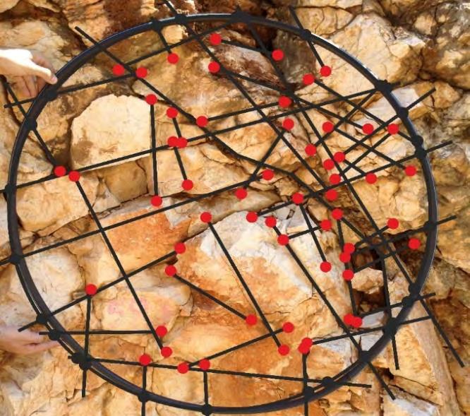 4.3.2.1 Τομή B.North Ενδεικτικές φωτογραφίες των πετρωμάτων από την τομή Β.North και η ανάλυση τους με τη μέθοδο των κυκλικών παραθύρων καταγραφής δεδομένων παρουσιάζονται στην εικόνα 4.27.