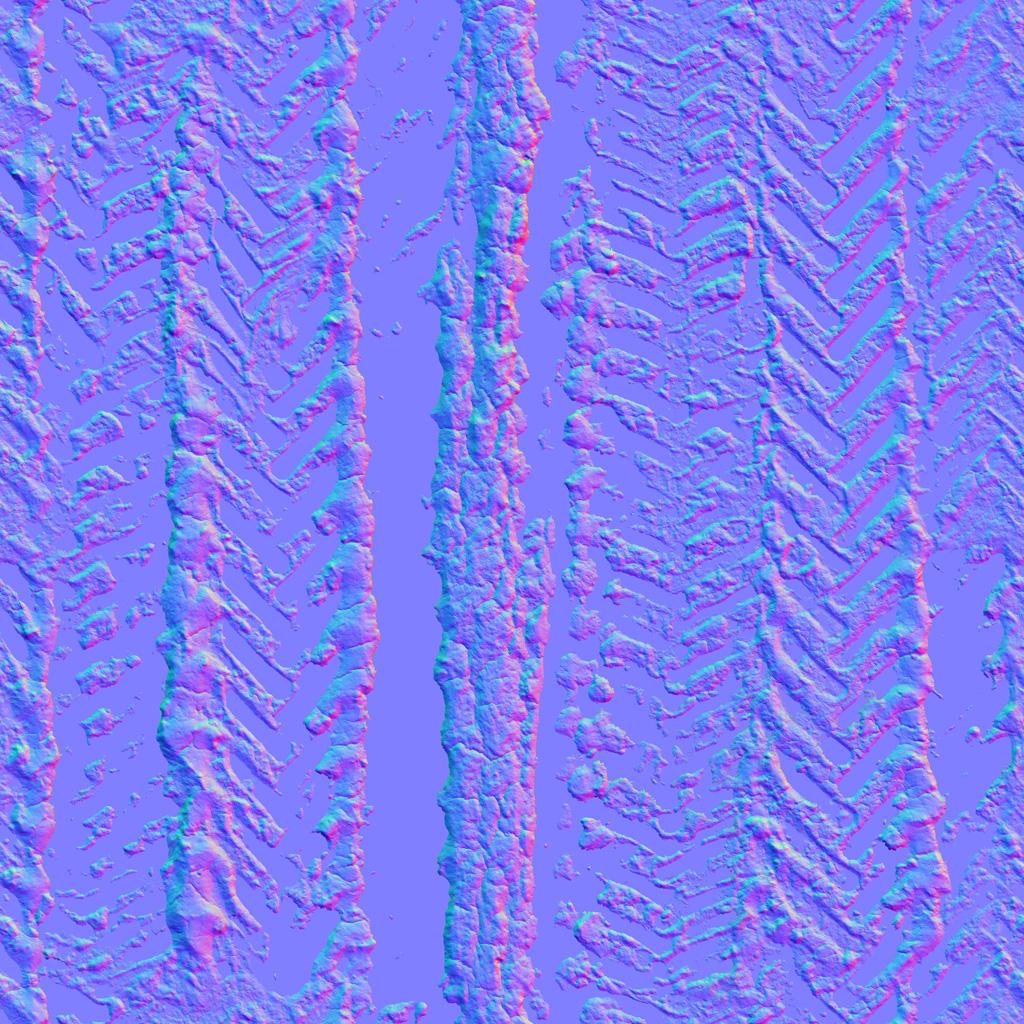 Figure 2.6: Normal Map Metallic Textures maps are usually grayscale images (Fig. 2.10), or in some cases black and white, that determine if each fragment of the mesh is metal or not.