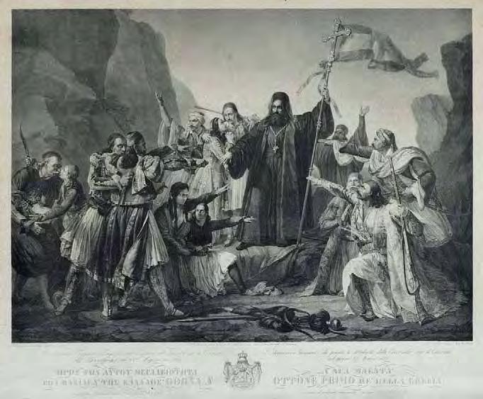 94 Ludovico Lipparini (1800-1856) Ο Αρχιεπίσκοπος Γερμανός στηρίζων την σημαίαν του σταυρού επί τα ερείπια των Καλλαβρύτων την 25 ην Μαρτίου του 1821.