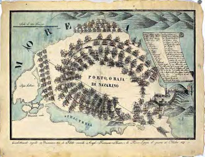 100 V. M. Marini di Ancona Combattimento seguito in Navarino tra le Flotte riunite Anglo-Francese-Russa, e la Turco-Egizia il giorno 20. Ottobre 1827 (Jesi, Litografia Palamidesi, π.