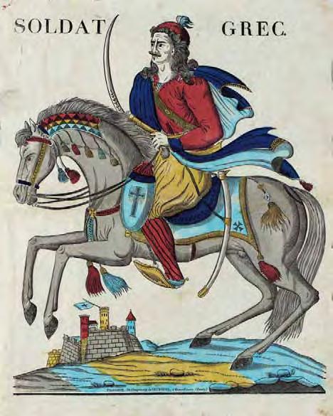 102 Soldat Grec (Montbeliard, Deckherr, π. 1830) ξυλογραφία, υπογεγραμμένη με αρχικά στην πλάκα: C.