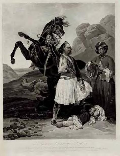 103 Horace Vernet (189-1863) Le Giaour vainqueur d Hassan (Παρίσι, Jazet & Aumont, 1829) ακουατίντα χαραγμένη από τον Jazet με βάση έργο του Vernet, 64 x 53,3 cm. 1.000-1.