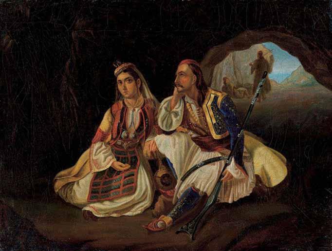 111 Ζευγάρι σε σπηλιά (μέσα 19ου αιώνα) λάδι