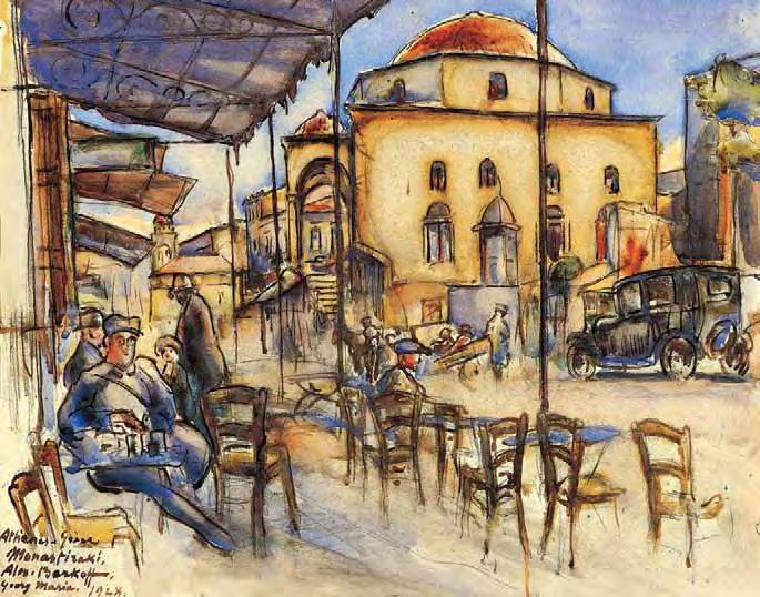 2 Alexandre Barkoff (1870-1942) Το Μοναστηράκι από την οδό Άρεως υπογεγραμμένο και χρονολογημένο κάτω αριστερά: Athènes -Grèce / Monastiraki / Alex.