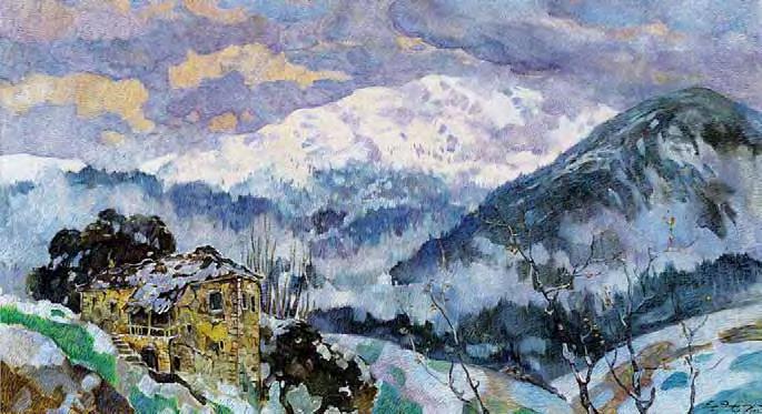 27 Επαμεινώνδας Θωμόπουλος (1878-1974) Χιονισμένα βουνά υπογεγραμμένο και