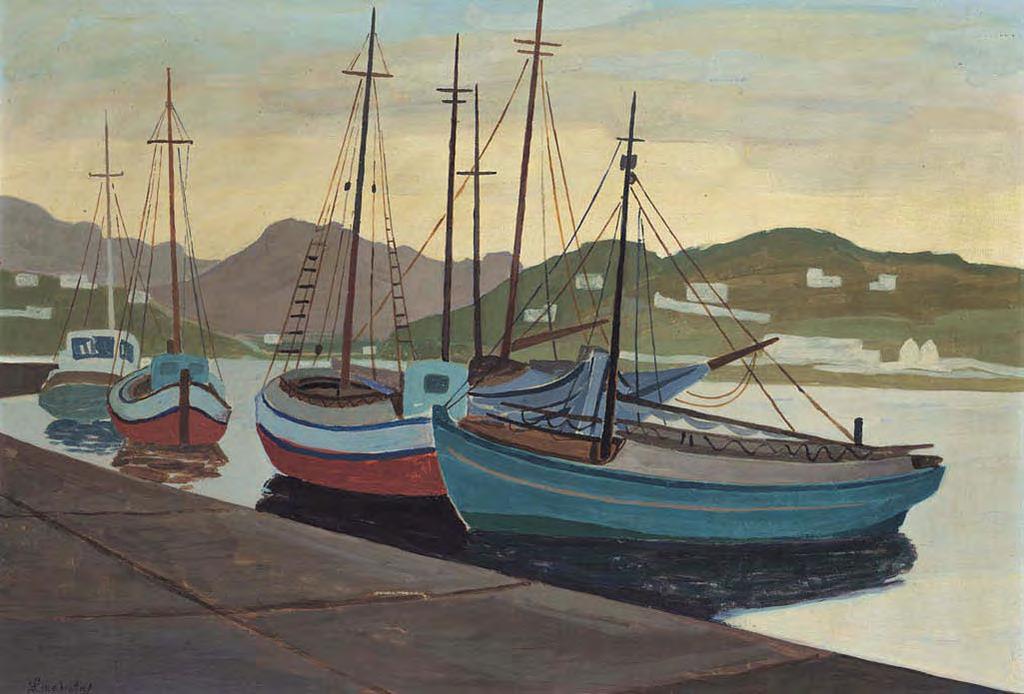 54 Γιώργος Σικελιώτης (1917-1984) Βάρκες υπογεγραμμένο κάτω αριστερά: